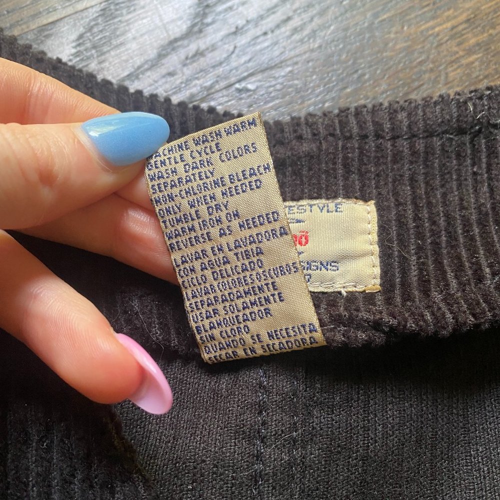Vintage 90s Ki-Ko-Mo Black Corduroy Mini Dress - Picture 8 of 8